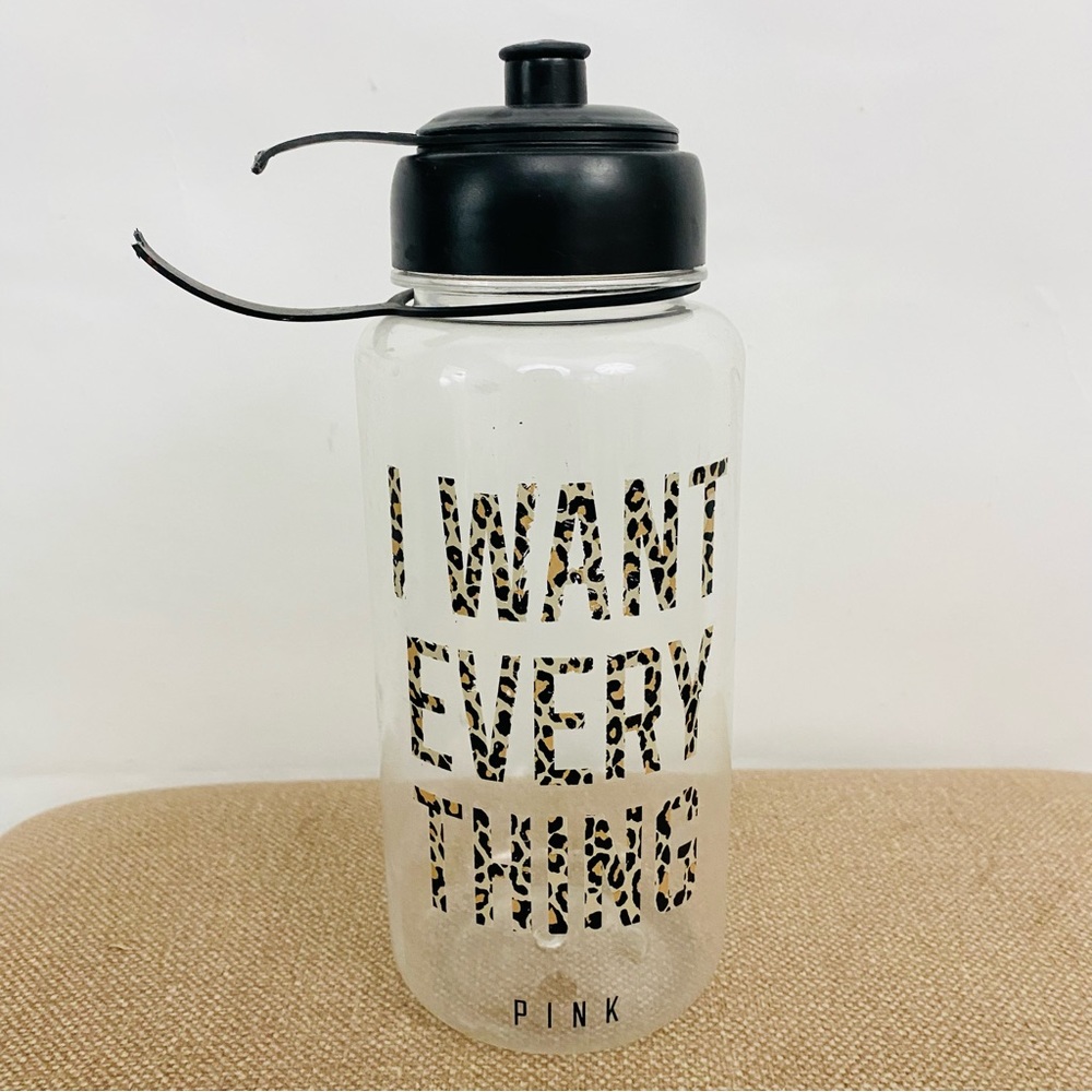 Victoria’s Secret PINK cheetah leopard I want everything water bottle